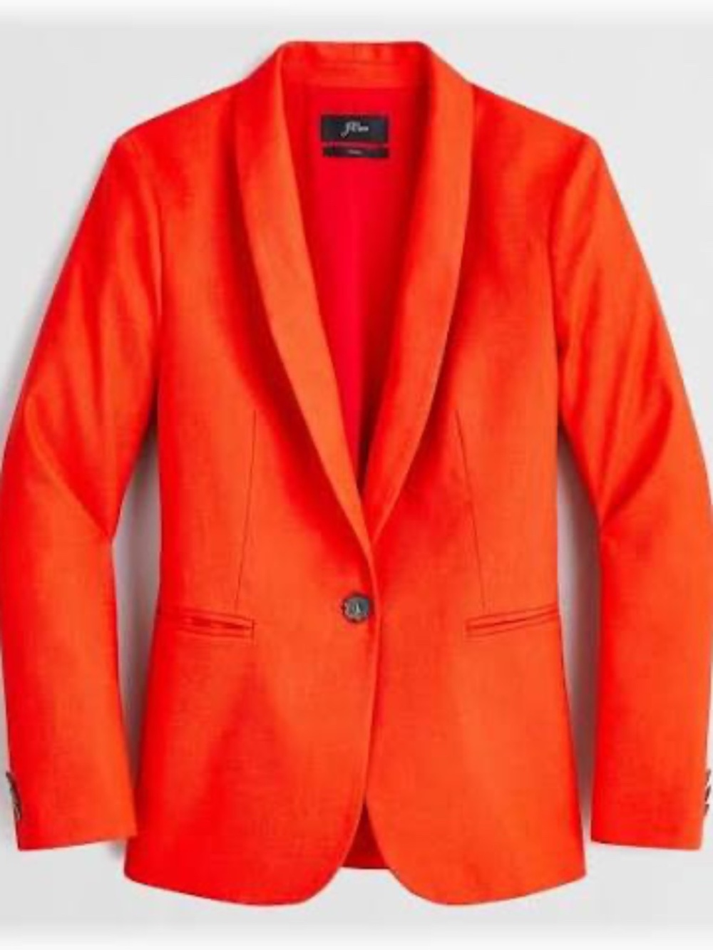 J. Crew Parke Blazer Stretch Linen Brilliant Sunset Red Orange - size 6